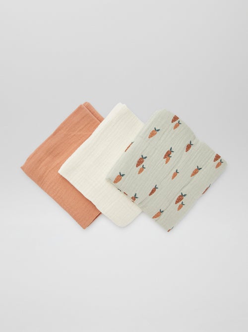 Pack de 3 muselinas para bebé - Kiabi