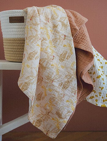 Pack de 3 muselinas para bebé safari