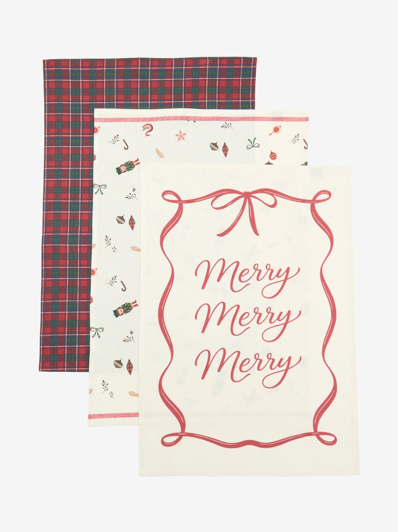 Pack de 3 paños de cocina estampados - KIABI Home Crudo - Kiabi