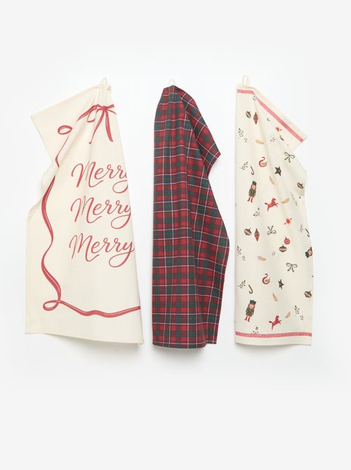 Pack de 3 paños de cocina navideños estampados - KIABI Home - Kiabi
