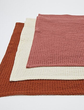 Pack de 3 paños de cocina rectangulares de nido de abeja