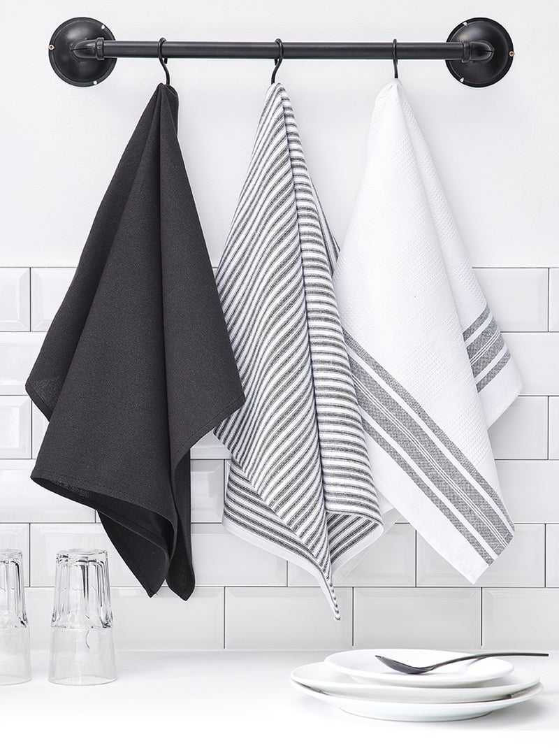 Pack de 3 paños muy absorbentes de algodón NEGRO - Kiabi