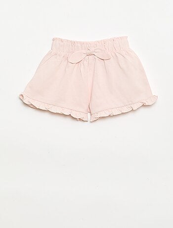 Pack de 3 Pantalón cortos lisos con volantes