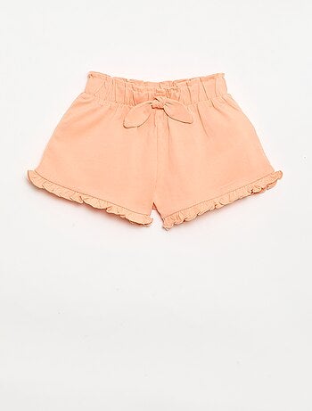 Pack de 3 Pantalón cortos lisos con volantes