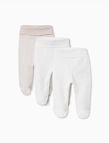 Pack de 3 pantalones con pies de algodón