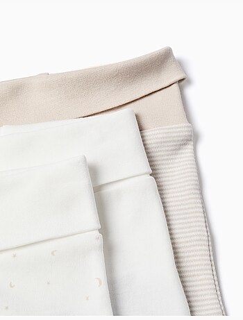 Pack de 3 pantalones con pies de algodón