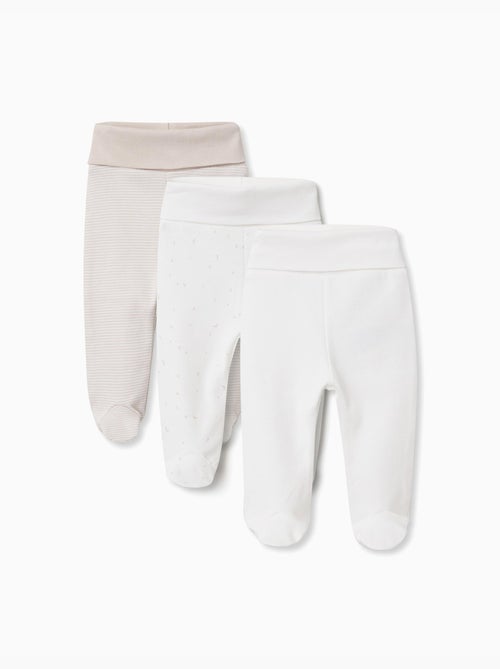 Pack de 3 pantalones con pies de algodón - Kiabi