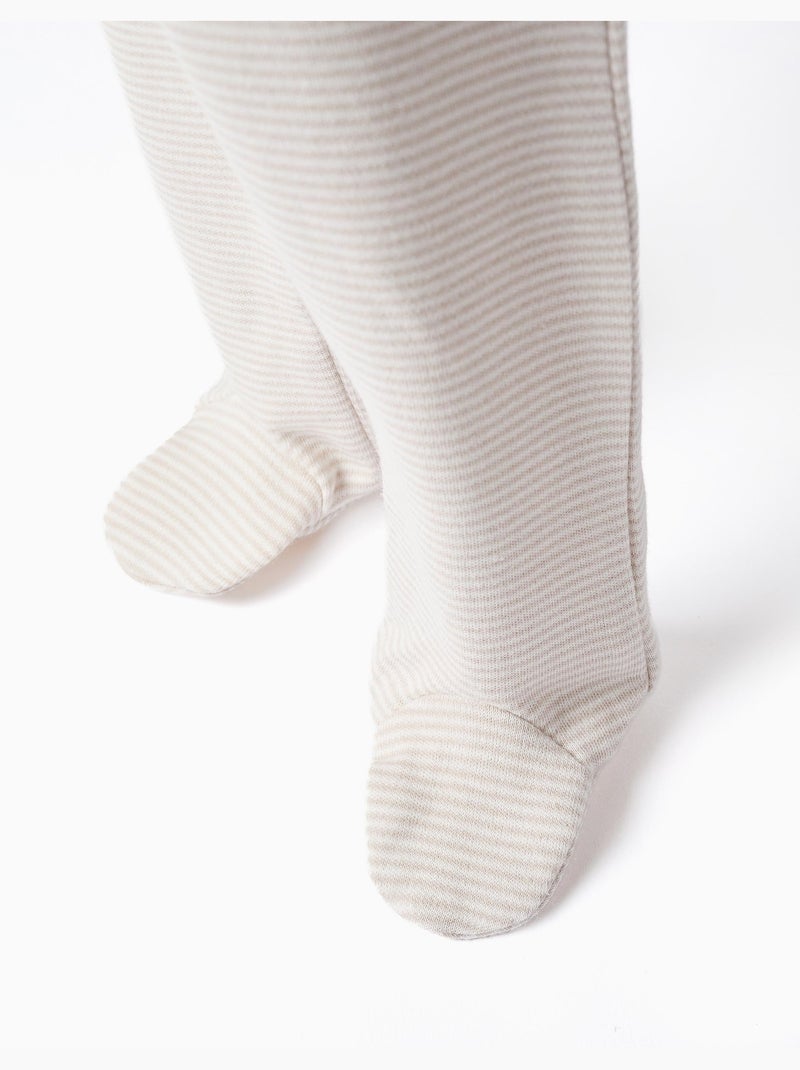 Pack de 3 pantalones con pies de algodón Blanco - Kiabi