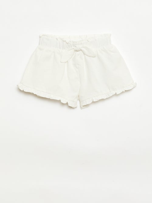 Pack de 3 pantalones cortos lisos con volantes - Kiabi