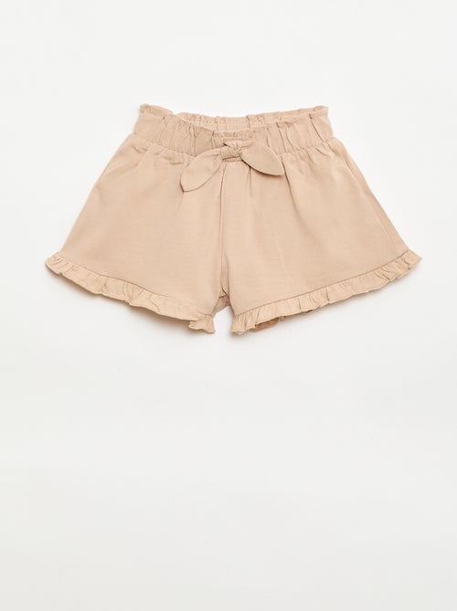 Pack de 3 pantalones cortos lisos con volantes - Kiabi
