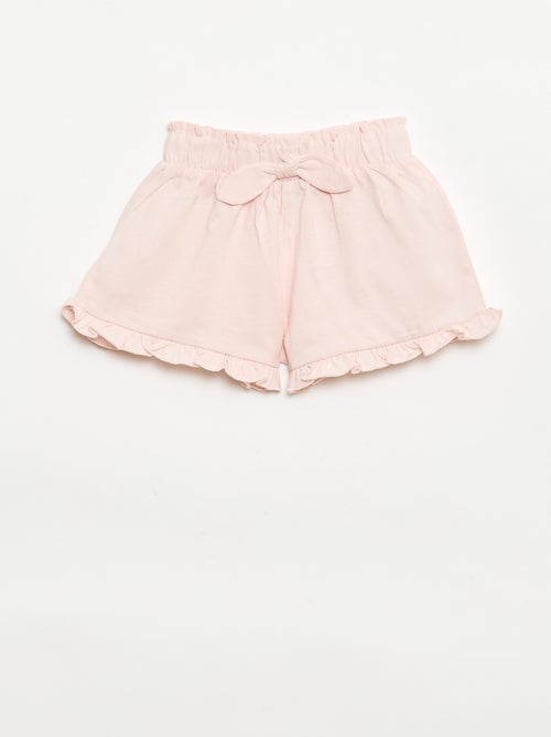 Pack de 3 pantalones cortos lisos con volantes - Kiabi