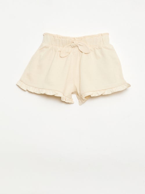 Pack de 3 pantalones cortos lisos con volantes - Kiabi