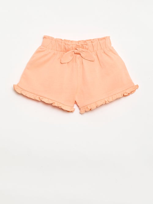 Pack de 3 pantalones cortos lisos con volantes - Kiabi