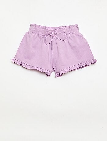 Pack de 3 pantalones cortos lisos con volantes