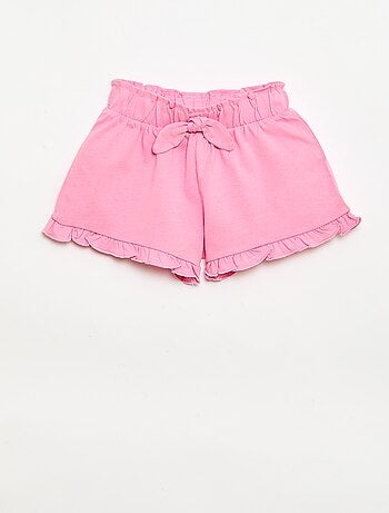 Pack de 3 pantalones cortos lisos con volantes