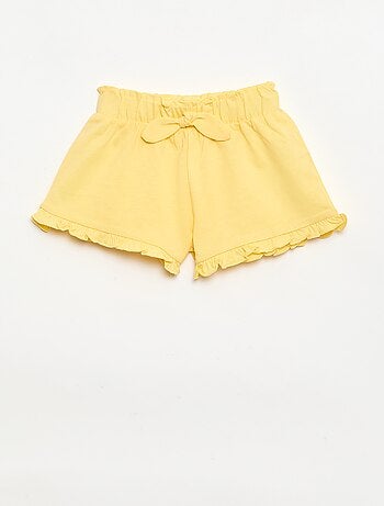 Pack de 3 pantalones cortos lisos con volantes