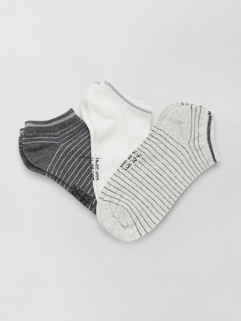Pack de 3 pares calcetines fantasía gris - Kiabi