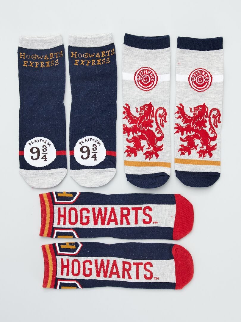 Pack de 3 pares de calcetines 'Harry Potter' - AZUL - Kiabi - 5.00€