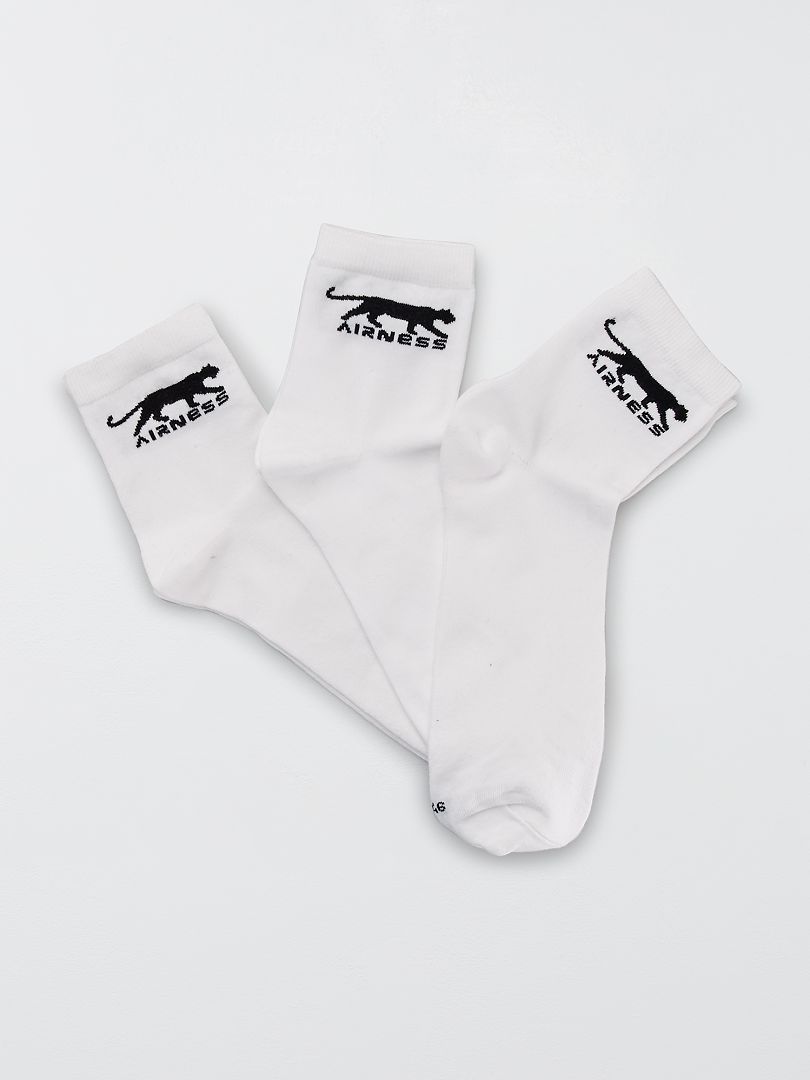 Pack de 3 pares de calcetines 'Airness' blanco - Kiabi