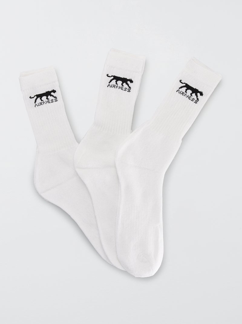 Pack de 3 pares de calcetines 'Airness' blanco - Kiabi