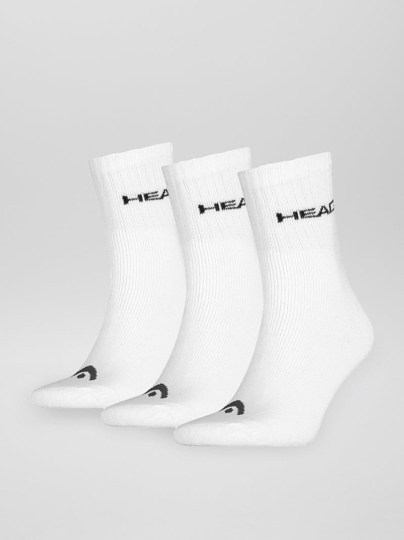 Pack de 3 pares de calcetines altos blanco - Kiabi