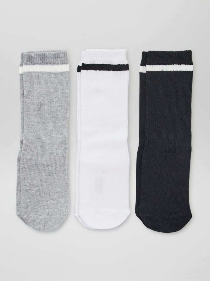 Pack de 3 pares de calcetines altos de deporte BLANCO - Kiabi