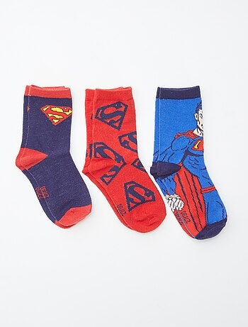 Pack de 3 pares de calcetines altura media 'Superman'