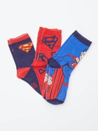 Pack de 3 pares de calcetines altura media 'Superman'