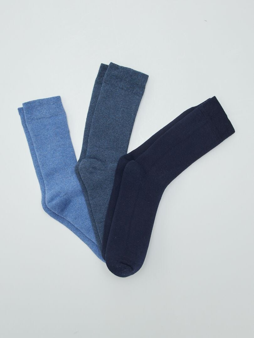 Pack de 3 pares de calcetines AZUL - Kiabi