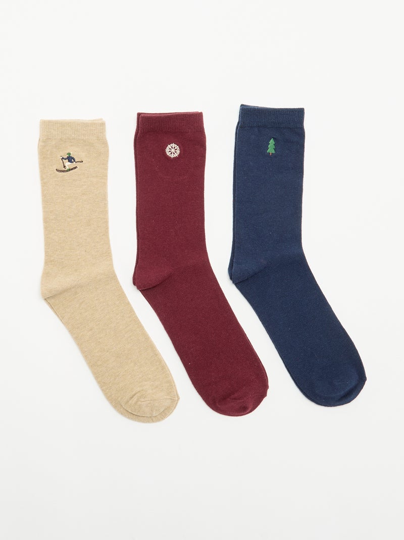 Pack de 3 pares de calcetines Azul marino - Kiabi