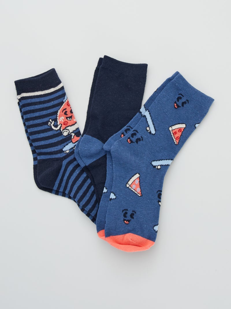 Pack de 3 pares de calcetines AZUL - Kiabi