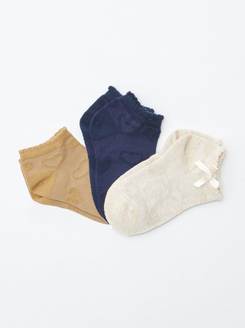 Pack de 3 pares de calcetines bajos Azul - Kiabi