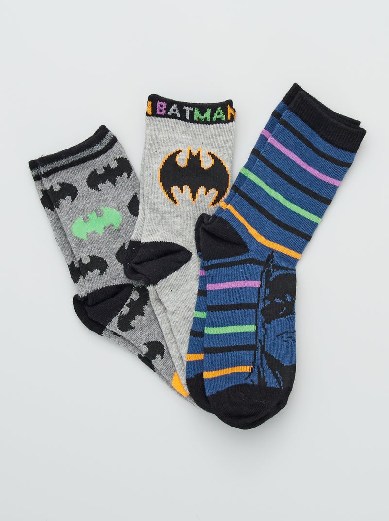 Pack de 3 pares de calcetines 'Batman' GRIS - Kiabi