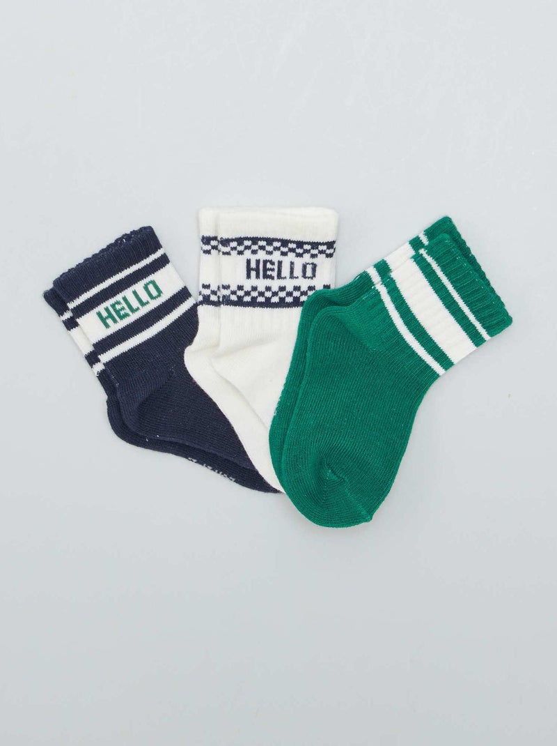 Pack de 3 pares de calcetines BLANCO - Kiabi