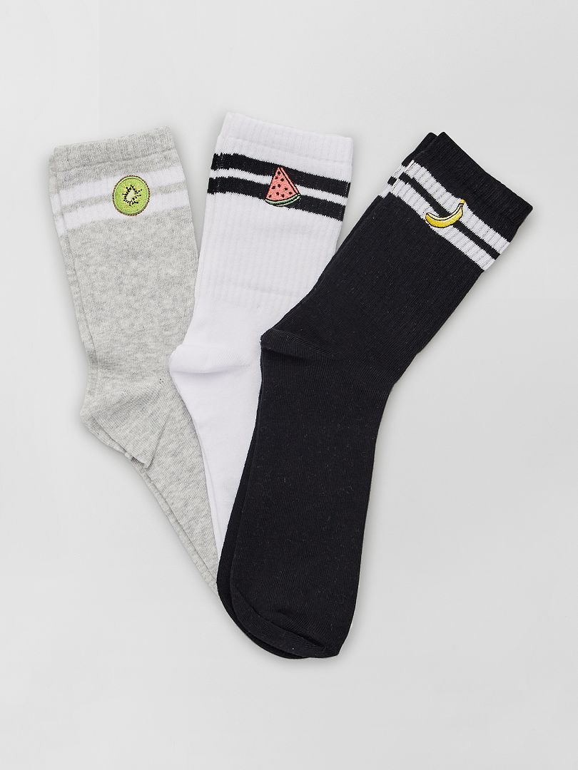 Pack de 3 pares de calcetines bordados - AMARILLO - Kiabi - 5.00€