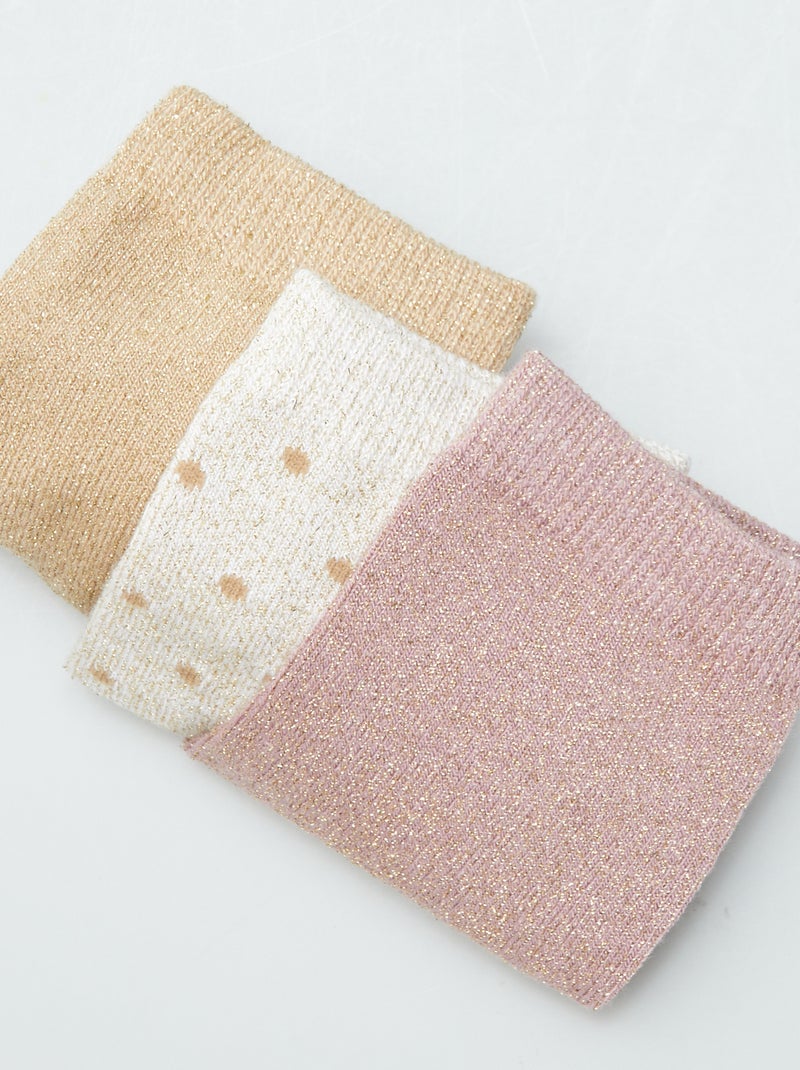 Pack de 3 pares de calcetines brillantes AZUL - Kiabi