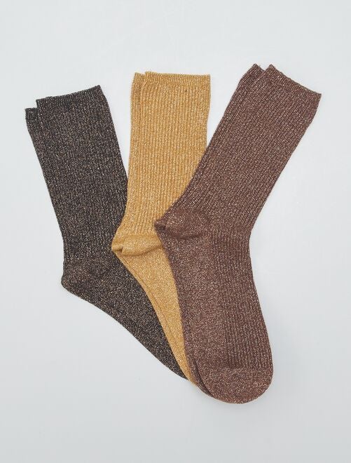 Pack de 3 pares de calcetines brillantes - Kiabi