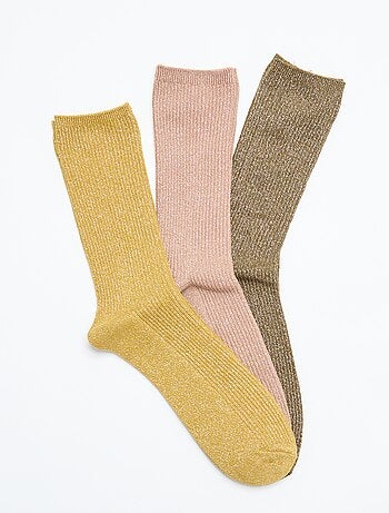 Pack de 3 pares de calcetines brillantes