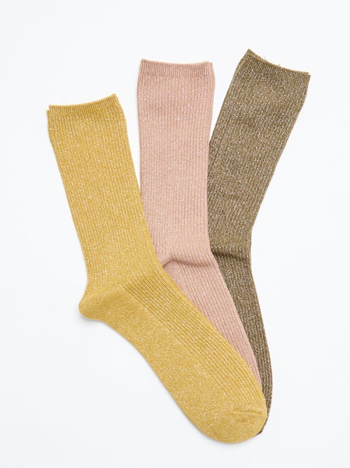 Pack de 3 pares de calcetines brillantes - Kiabi