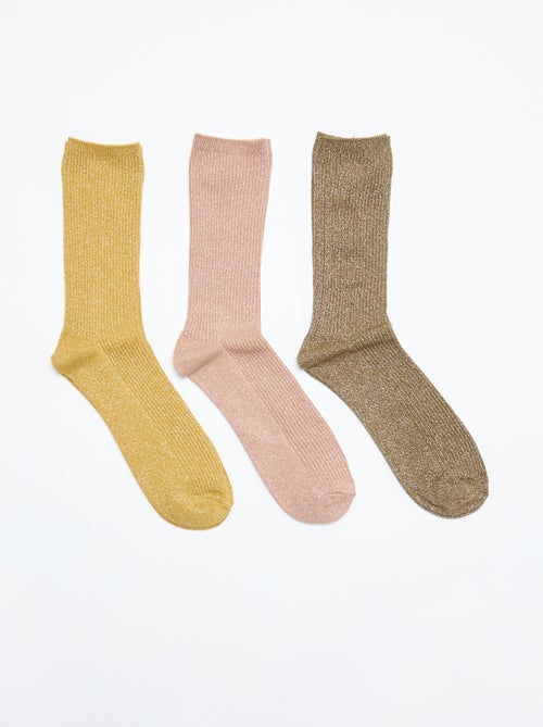 Pack de 3 pares de calcetines brillantes - Kiabi
