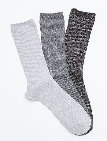 Pack de 3 pares de calcetines brillantes