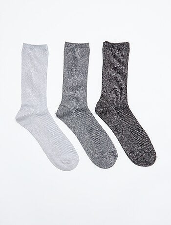 Pack de 3 pares de calcetines brillantes