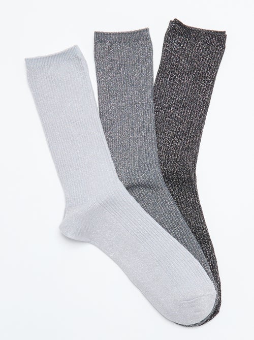 Pack de 3 pares de calcetines brillantes - Kiabi