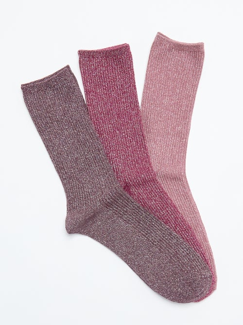 Pack de 3 pares de calcetines brillantes - Kiabi