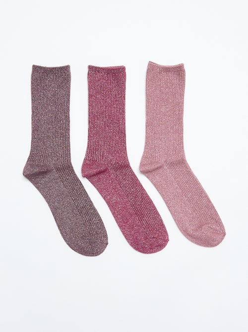 Pack de 3 pares de calcetines brillantes - Kiabi