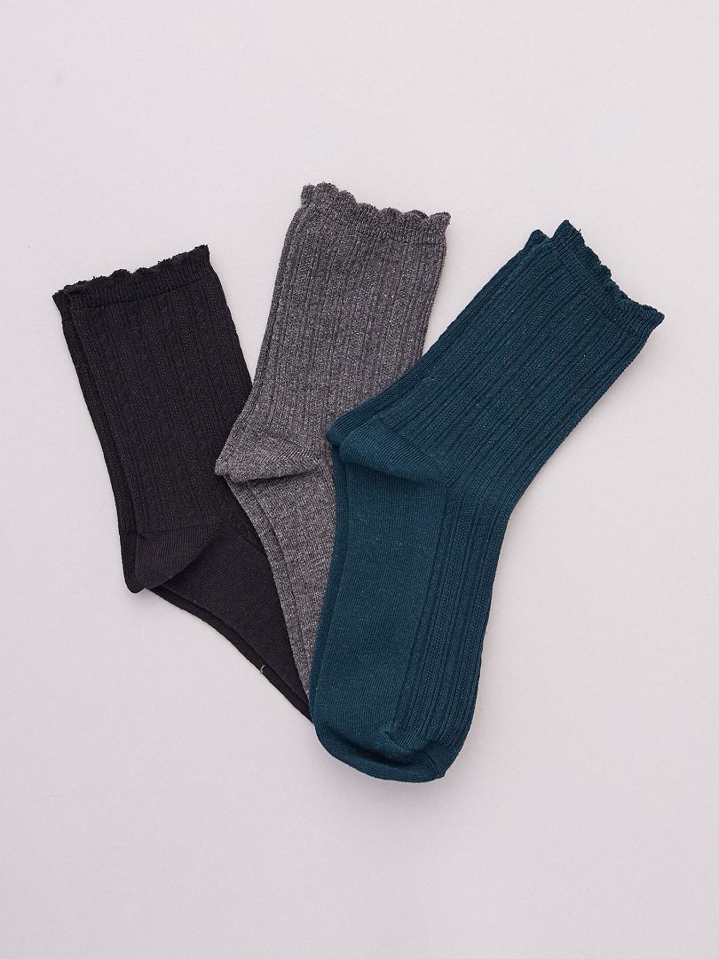Pack de 3 pares de calcetines cálidos VERDE - Kiabi