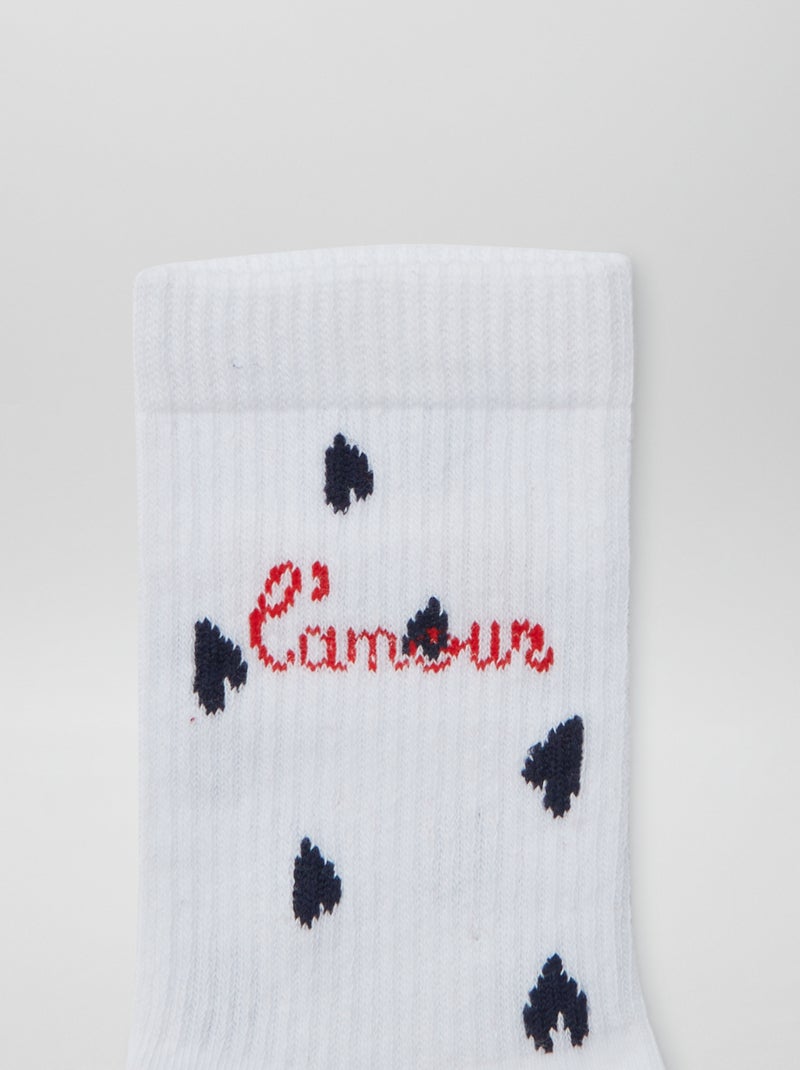 Pack de 3 pares de calcetines con estampados de 'corazones' ROJO - Kiabi