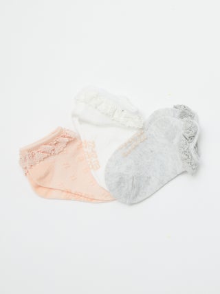 Pack de 3 pares de calcetines con volantes