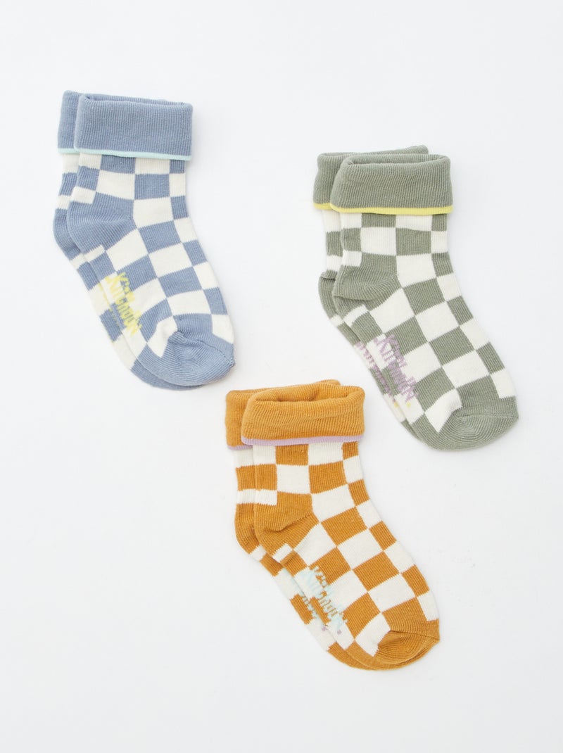 Pack de 3 pares de calcetines con vuelta Marron - Kiabi