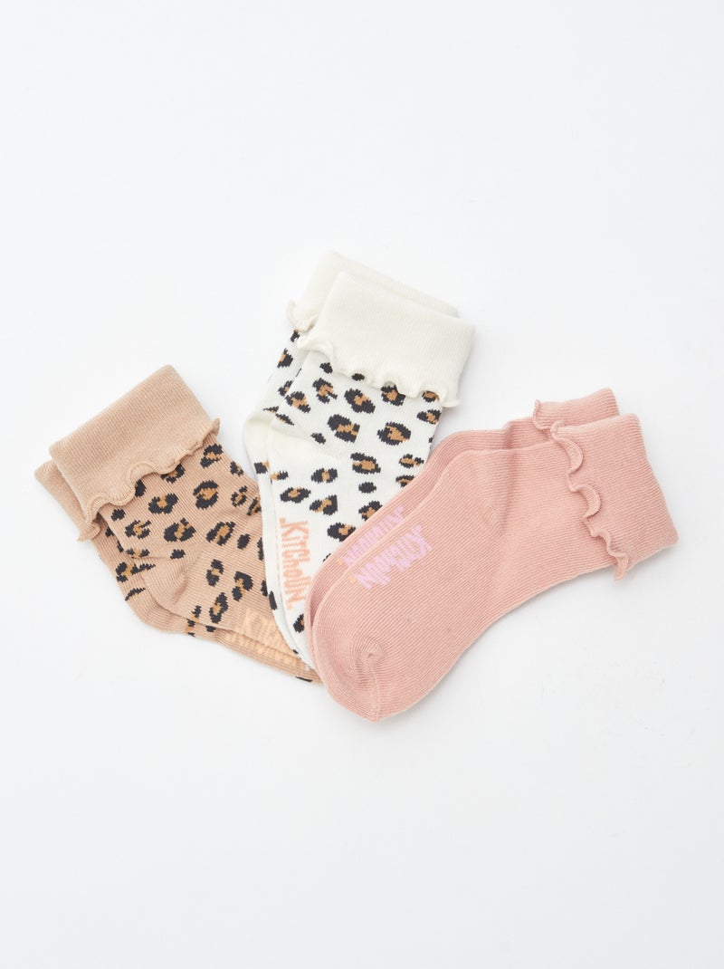 Pack de 3 pares de calcetines con vuelta Marron - Kiabi
